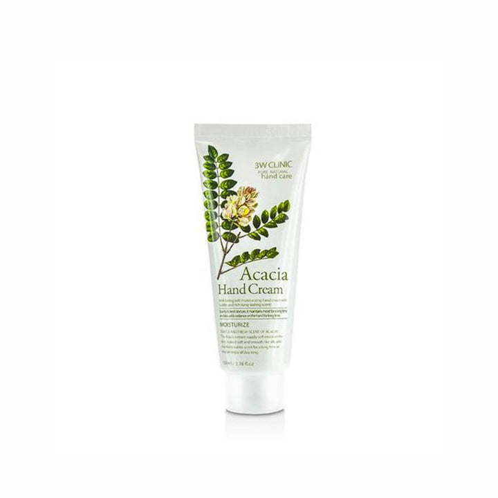 3W Clinic Moisturising Acacia Hand Cream 100ml for hydrating and softening dry hands