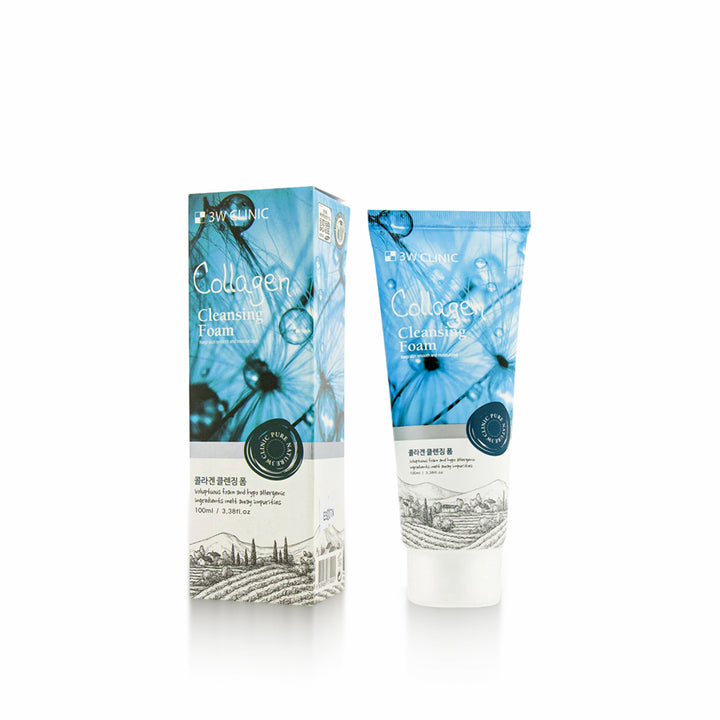CLINIC 3W Collagen Cleansing Foam gentle facial cleanser with collagen for hydrated and smooth skin