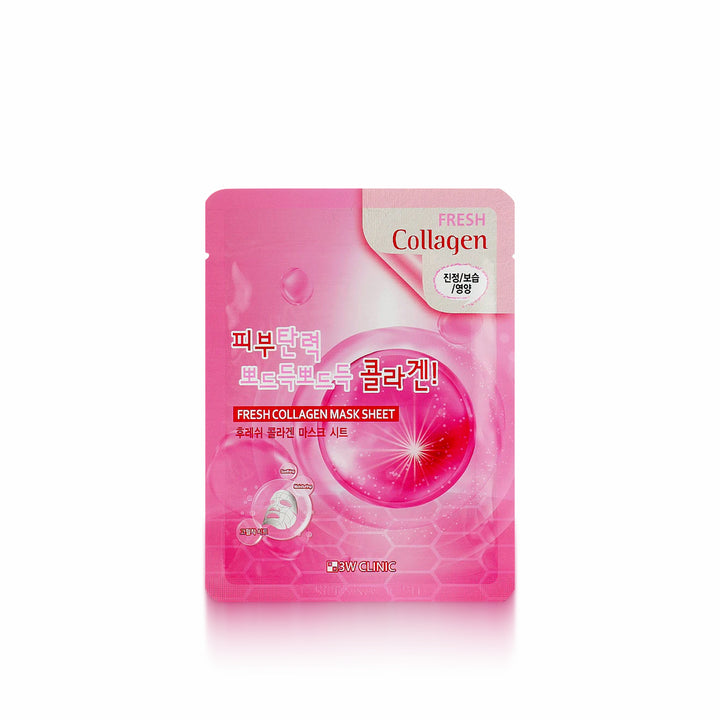 CLINIC 3W Fresh Collagen Mask Sheet for firming, hydrating, and improving skin elasticity