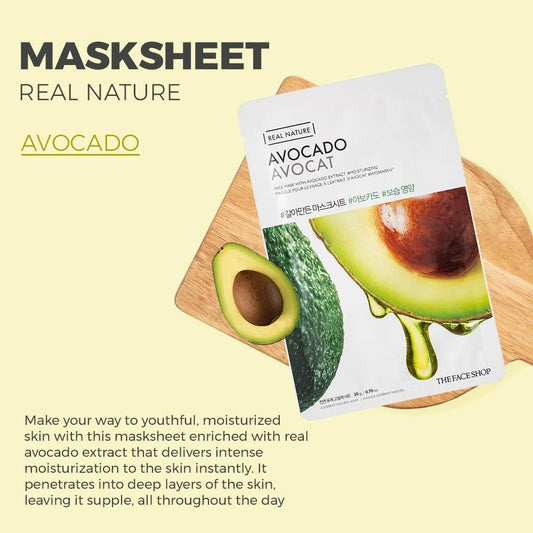 THE FACE SHOP - REAL NATURE FACE MASK WITH AVOCADO EXTRACT