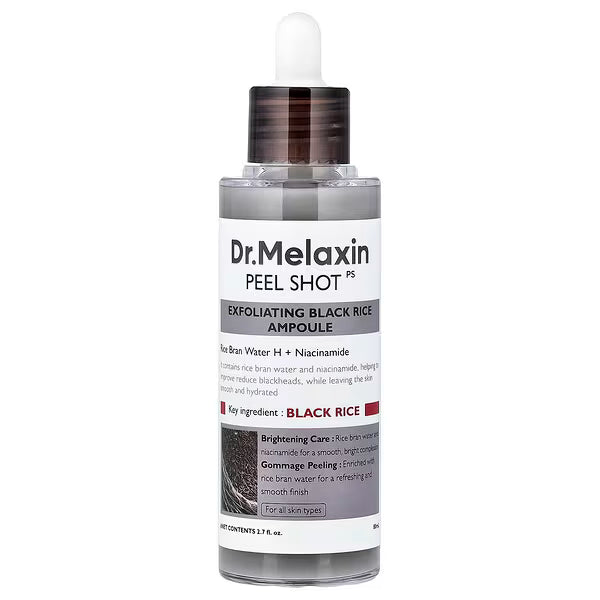 DR.MELAXIN Peel Shot, Exfoliating Black Rice Ampoule (80 ml)