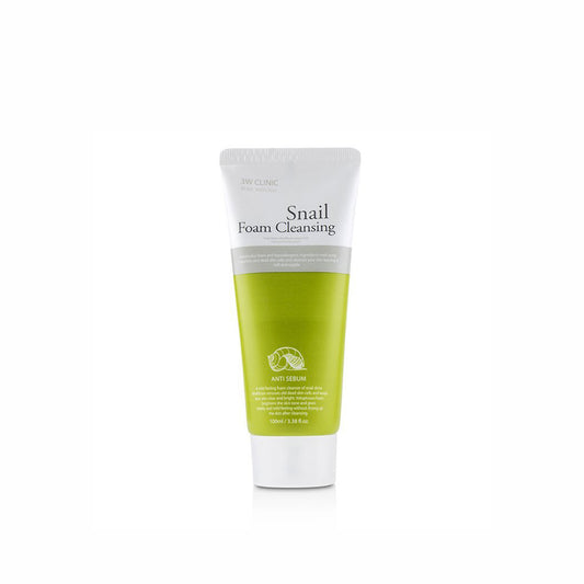 3W CLINIC Snail Foam Cleansing 100ml facial cleanser with snail extract for deep cleansing and smooth skin