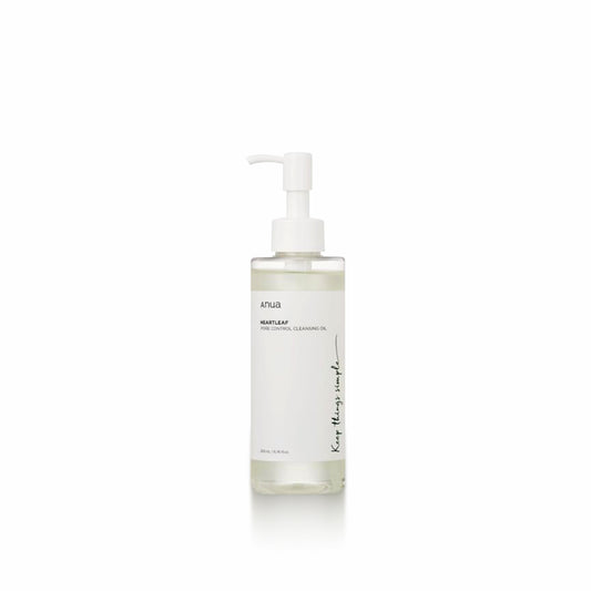 ANUA Heartleaf Pore Control Oil Facial Cleanser for deep cleansing, controlling excess oil, and soothing sensitive skin