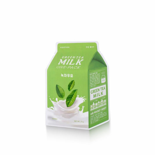 APIEU Green Tea Milk One Mask 21g soothing and hydrating sheet mask for calm and refreshed skin