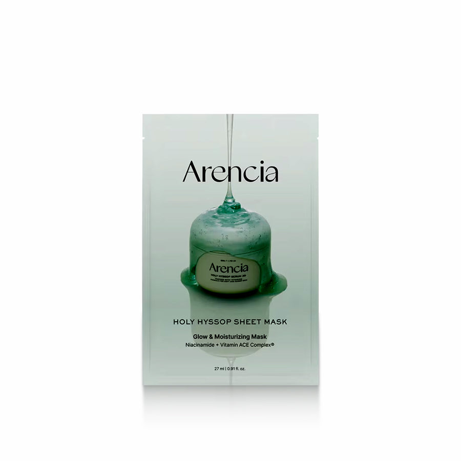 ARENCIA Holy Hyssop Sheet Mask 1pc soothing and hydrating sheet mask for calm and nourished skin