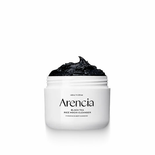 ARENCIA Black Tea Rice Mochi Cleanser gentle facial cleanser with black tea and rice for smooth and refreshed skin