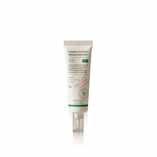 AXIS Y Complete No-Stress Physical Sunscreen SPF50+ PA++++ broad spectrum sunscreen for protected, calm, and hydrated skin