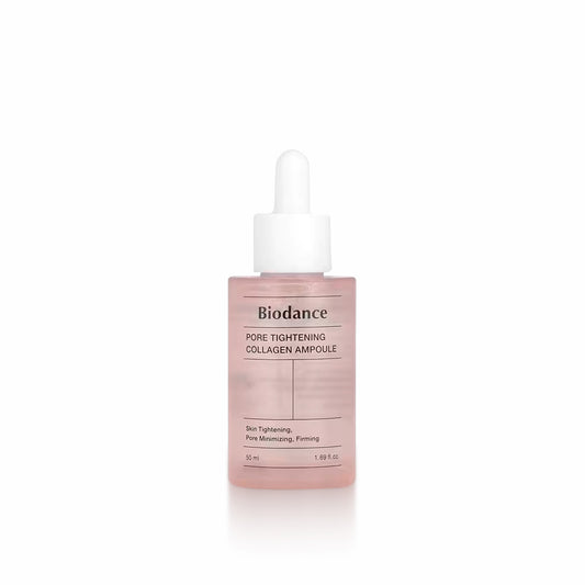 Biodance Pore Tightening Collagen Ampoule 50ml for firm and smooth skin, reducing pores and improving elasticity