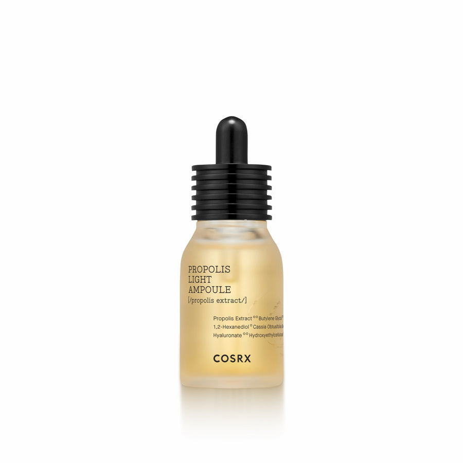 COSRX Full Fit Propolis Light Ampoule 30ml for deeply nourishing, hydrating, and soothing the skin while enhancing radiance and improving overall skin texture