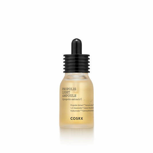 COSRX Full Fit Propolis Light Ampoule 30ml for deeply nourishing, hydrating, and soothing the skin while enhancing radiance and improving overall skin texture