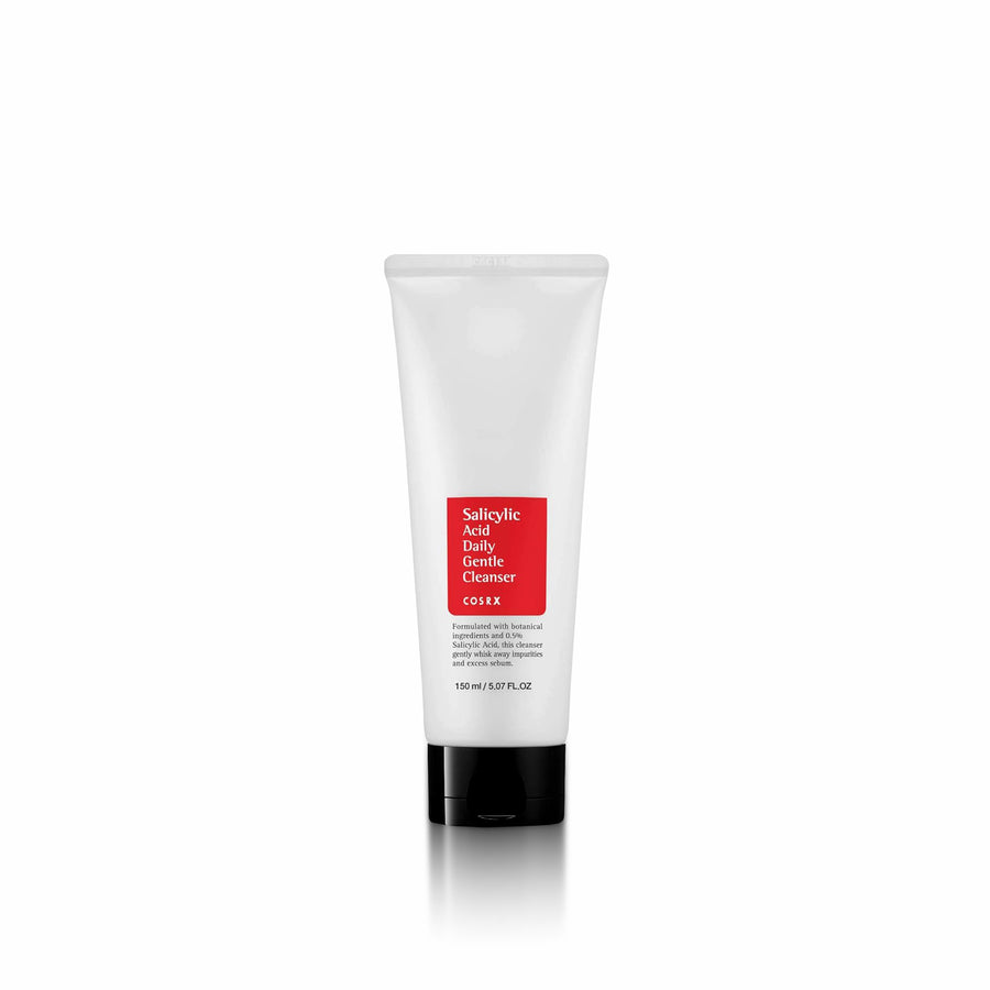 COSRX Salicylic Acid Daily Gentle Cleanser 150ml for removing excess oil, clearing clogged pores, gently exfoliating dead skin cells, and helping to reduce acne breakouts