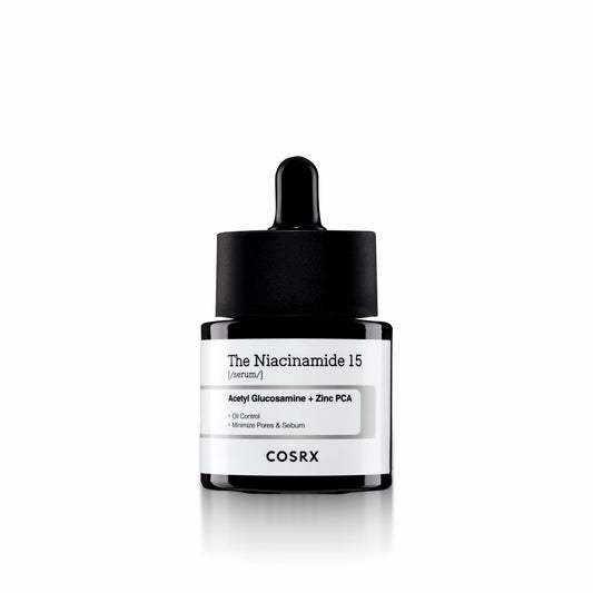 COSRX The Niacinamide 15 Serum 20ml for reducing acne, controlling excess sebum, minimizing enlarged pores, and improving skin texture and brightness