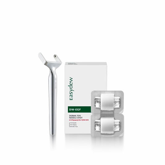 EASYDEW Derma Roller Set – DW-EGF Derma Tox Needle Shot 40mg*2ea + Derma Roller + Ampoule for skin rejuvenation, improved texture, and enhanced absorption of skincare products