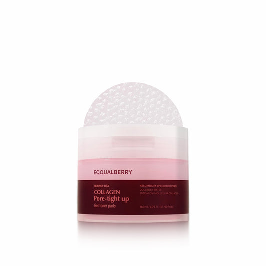 EQQUALBERRY Gel Toner Pads 140ml/60 pads for refreshing, hydrating, and soothing skin while improving texture
