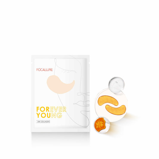 FOCALLURE Collagen Crystal Hydra-Gel Eye Mask 15g for hydrating, firming, and reducing puffiness and dark circles around the eyes