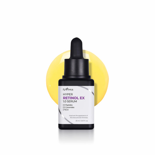 ISNTREE Hyper Retinol EX 1.0 Serum for reducing fine lines, improving skin texture, and promoting a youthful complexion