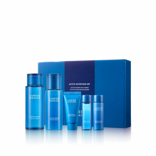 LANEIGE HOMME Active Water Duo Set 180ml + 125ml for hydrating, refreshing, and revitalizing men's skin