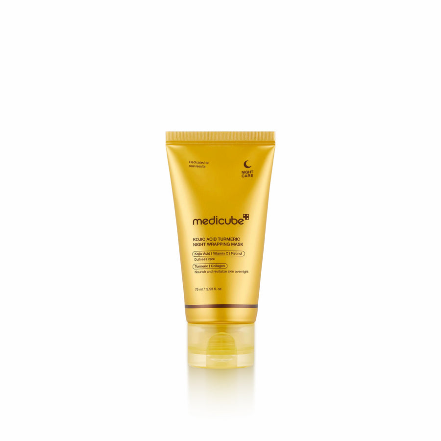 MEDICUBE Kojic Acid Turmeric Overnight Wrapping Peel Off Mask brightening and exfoliating mask for smooth and radiant skin
