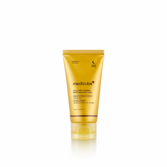 MEDICUBE Kojic Acid Turmeric Overnight Wrapping Peel Off Mask brightening and exfoliating mask for smooth and radiant skin