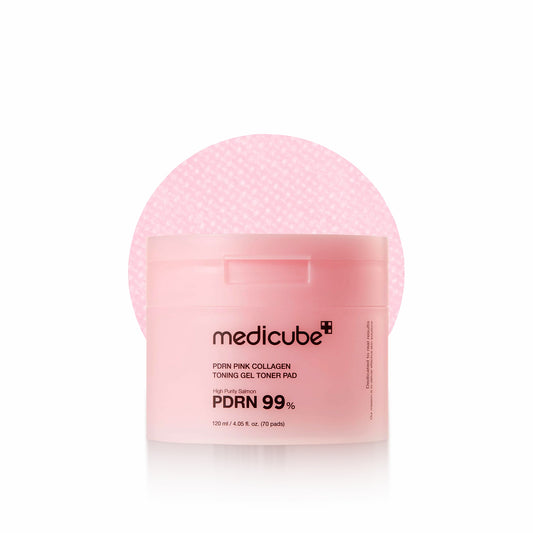 MEDICUBE Salmon DNA PDRN Pink Collagen Jelly Pad Korean Gel Toner Pads hydrating and soothing toner pads for smooth and nourished skin