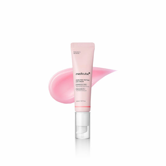 MEDICUBE Salmon DNA PDRN Pink Peptide Eye Serum with Niacinamide 99% purity brightening and anti-aging eye serum for smooth and hydrated skin
