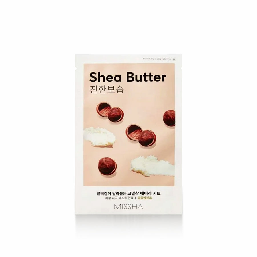 MISSHA Airy Fit Sheet Mask [Shea Butter] for deep hydration, soothing dry skin, and nourishing a soft, smooth complexion
