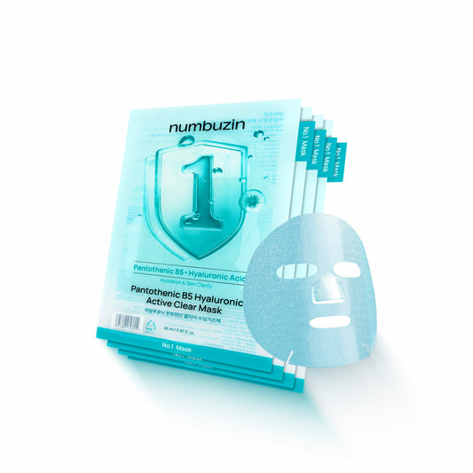 NUMBUZIN No.1 Pantothenic B5 Hyaluronic Active Clear Sheet Mask hydrating and soothing sheet mask for clear and smooth skin