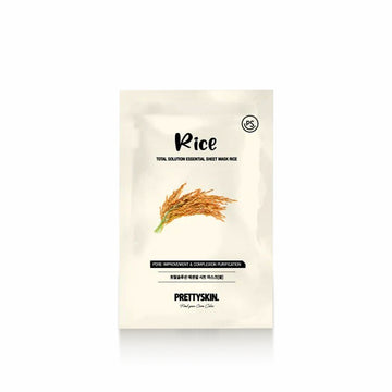 PRETTYSKIN Rice Sheet Mask for brightening, hydrating, and soothing tired skin