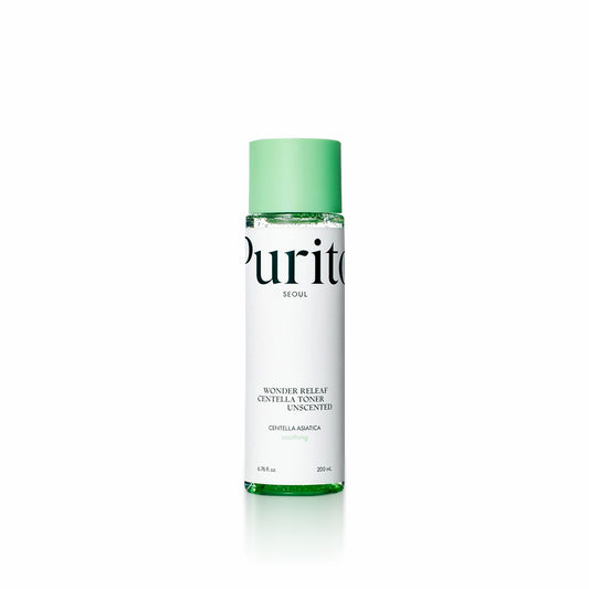 PURITO SEOUL Wonder Releaf Centella Toner Unscented Mini 30ml for soothing, hydrating, and calming sensitive or irritated skin