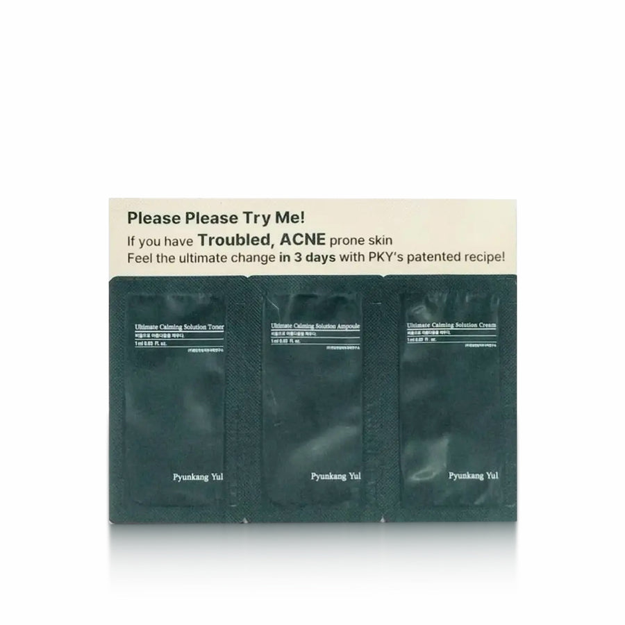 Pyunkang Yul Ultimate Acne Calming Line Mini Sachet for soothing, calming, and reducing irritation on acne-prone skin