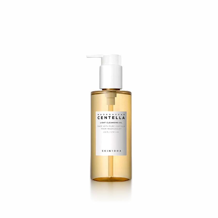 SKIN1004 Madagascar Centella Light Cleansing Oil 200ml for gentle makeup removal, deep cleansing, and soothing sensitive skin