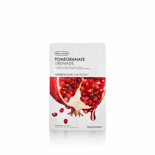 THE FACE SHOP Real Nature Face Mask with Pomegranate Extract for nourishing and brightening skin
