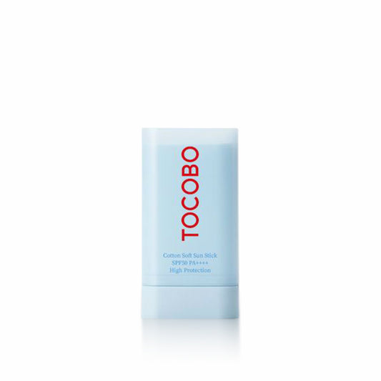 TOCOBO Cotton Soft Sun Stick 19g for gentle sun protection, moisturizing, and soothing sensitive skin