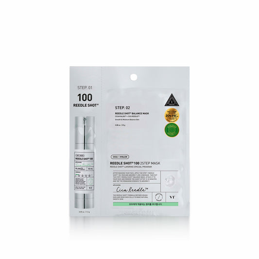 VT Cosmetics Mild Reedle Shot 100 2-Step Mask 1pc hydrating and firming sheet mask for smooth and nourished skin